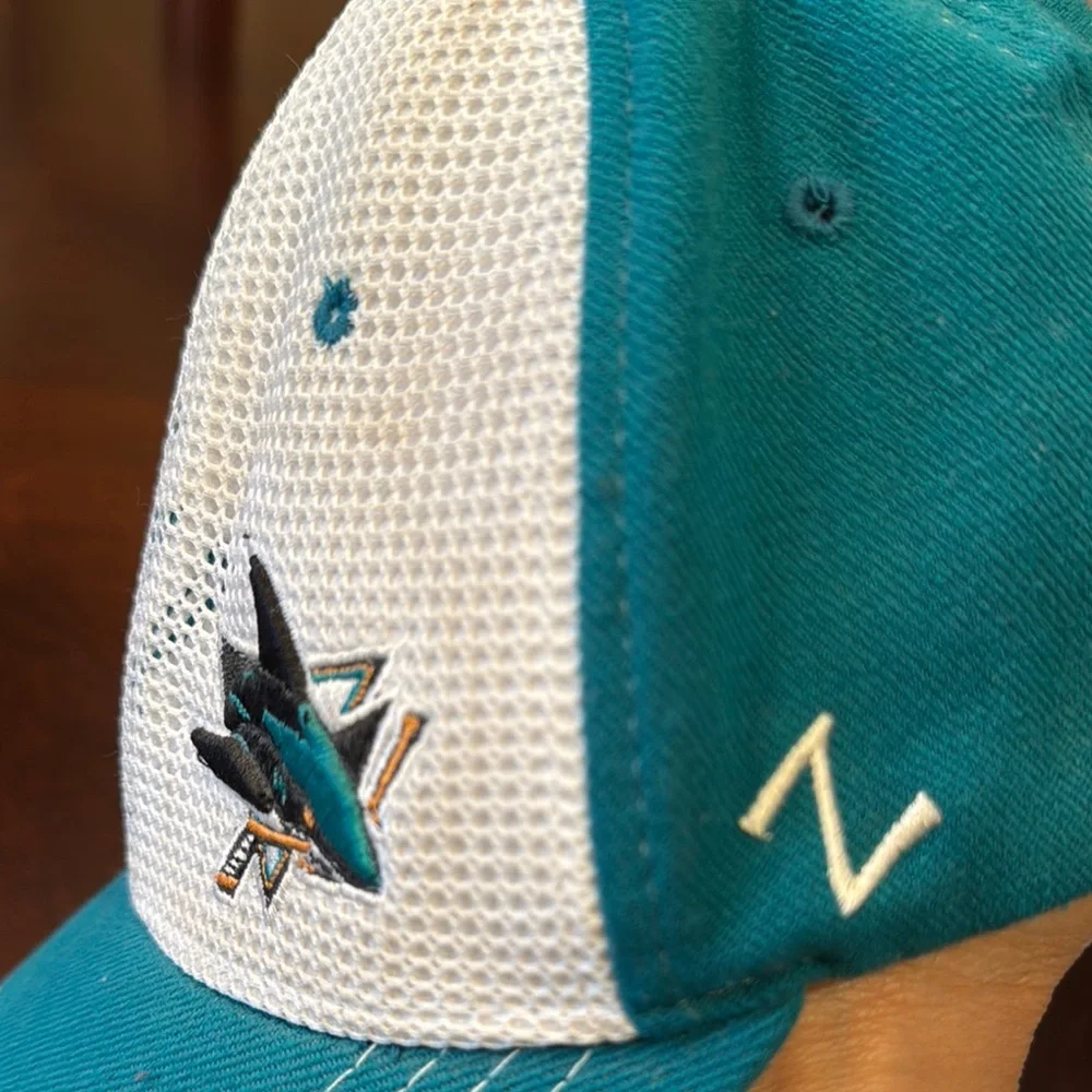 Zephyr Kids cap Teal and White Cap with Shark Logo Youth